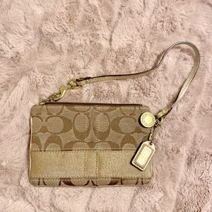 COACH Signature Canvas Wristlet